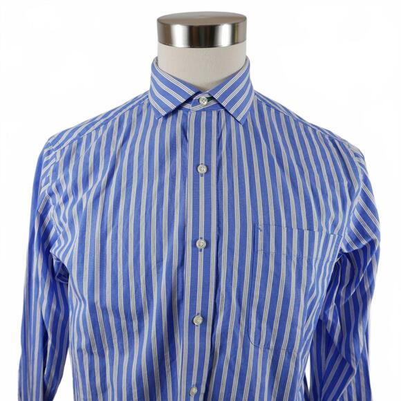Tommy Hilfiger Other - Tommy Hilfiger Mens Slim Fit LS Button Down Blue White Striped Shirt Large 16